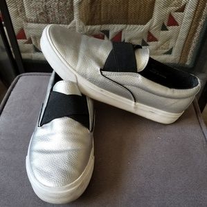 Forever 21 New Look silver slip ons